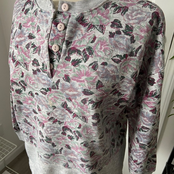 Retro Gray Floral Sweatshirt - Picture 2 of 6
